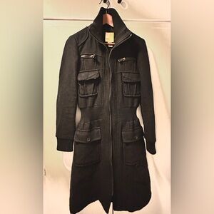 Y2K 2000s Diesel Black Charcoal Textured Jacket with Zip Detail and Pockets